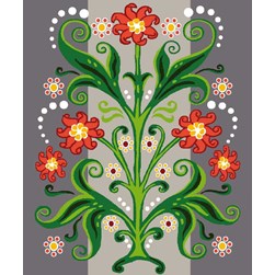 kit Canevas - Gros trous Luc Création Tapisserie florale