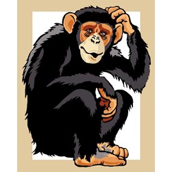 kit Canevas - Petits trous Luc Création Réflexion d'un singe