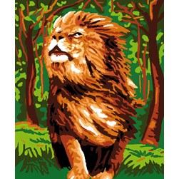 kit Canevas - Petits trous Luc Création Lion au vent