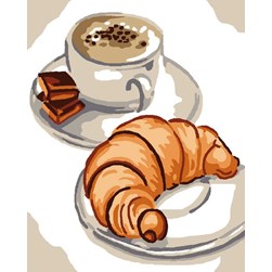 kit Canevas - Petits trous Luc Création Le croissant du petit déjeuner