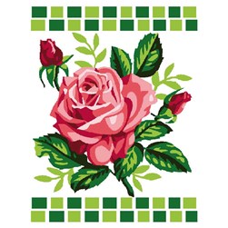 kit Canevas - Petits trous Luc Création Rose mosaïque