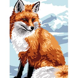 kit Canevas - Petits trous Luc Création Renardeau en montagne