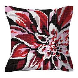 Coussin au demi point Luc Création Fleurs révolution