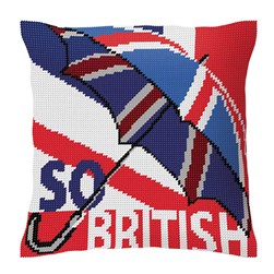 Coussin au demi point Luc Création Parapluie british