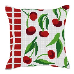 Coussin au demi point Luc Création Jolies cerises