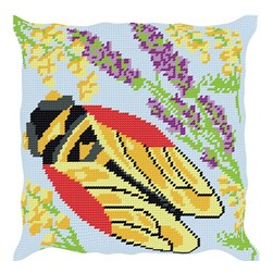 Coussin au demi point Luc Création Cigale de Provence