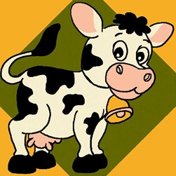 kit Canevas - Gros trous Luc Création La cloche de la vache