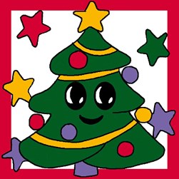 kit Canevas - Gros trous Luc Création Les étoiles du sapin