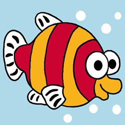 kit Canevas - Gros trous Luc Création Petit poisson dans l'eau