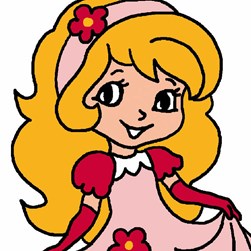 kit Canevas - Gros trous Luc Création Fillette aux fleurs