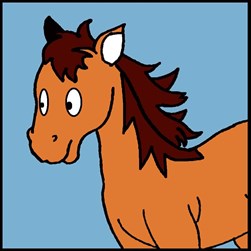 kit Canevas - Gros trous Luc Création Petit poney crinière au vent