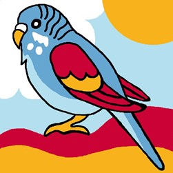 kit Canevas - Gros trous Luc Création Perruche à la plage