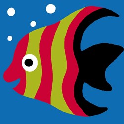 kit Canevas - Gros trous Luc Création Poisson rayé coloré