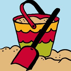 kit Canevas - Gros trous Luc Création Le sceau et la pelle à la plage