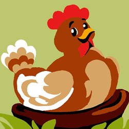 kit Canevas - Gros trous Luc Création La poule couve ses petits