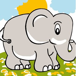 kit Canevas - Gros trous Luc Création L'éléphant ensoleillé