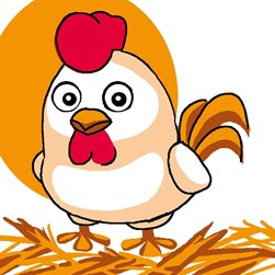 kit Canevas - Gros trous Luc Création Le petite poule curieuse