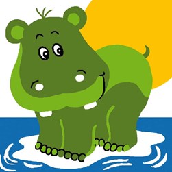 kit Canevas - Gros trous Luc Création L'hippopotame couleur pomme