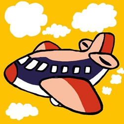 kit Canevas - Gros trous Luc Création l'avion dans le ciel ensoleillé