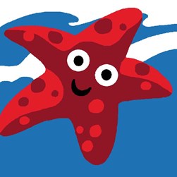 kit Canevas - Gros trous Luc Création L'étoile de mer rouge