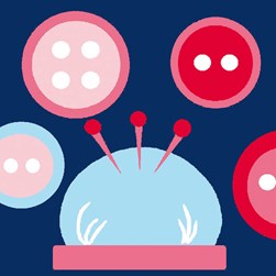 kit Canevas - Gros trous Luc Création Les boutons de la couturière