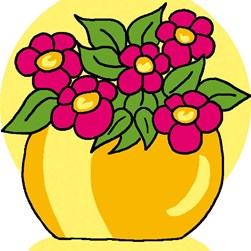 kit Canevas - Gros trous Luc Création Le vase jaune aux fleurs