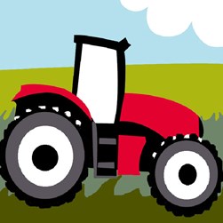 kit Canevas - Gros trous Luc Création Le tracteur dans le champ