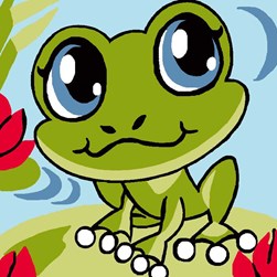 kit Canevas - Gros trous Luc Création La grenouille du nénuphare