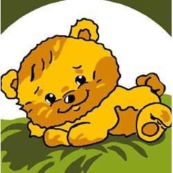 kit Canevas - Gros trous Luc Création Chiot fatigué