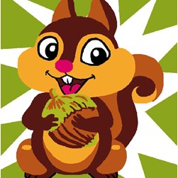 kit Canevas - Gros trous Luc Création Un écureuil célébre