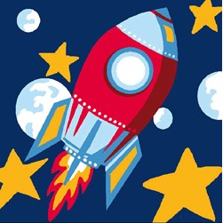 kit Canevas - Gros trous Luc Création Premier voyage dans l'espace