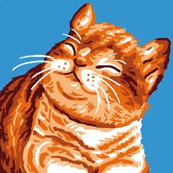 kit Canevas - Gros trous Luc Création Un chat bienheureux