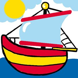 kit Canevas - Gros trous Luc Création Bâteau à voile au soleil