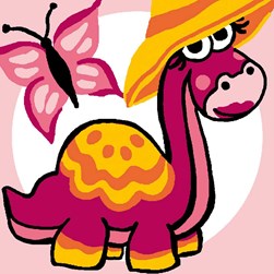 kit Canevas - Gros trous Luc Création Dinosaure en été