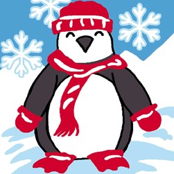 kit Canevas - Gros trous Luc Création Pingouin au sport d'hiver