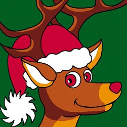 kit Canevas - Gros trous Luc Création Renne de noël