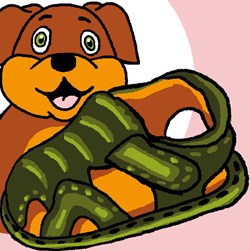 kit Canevas - Gros trous Luc Création La sandale du chiot