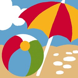 kit Canevas - Gros trous Luc Création Le ballon et le parasol