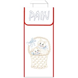 kit Sac à Pain en Broderie Traditionnelle Luc Création Deux chats dans un panier