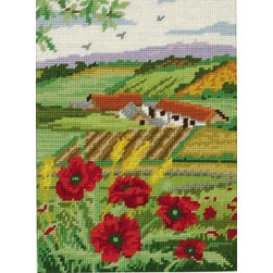 kit Canevas Complet Anchor Le champs et les pavots