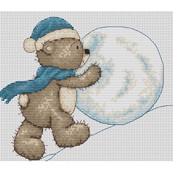 kit Point de croix Luca-S Bruno et la boule de neige géante