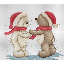 kit Point de croix Luca-S Bruno et Bianca fêtent Noël