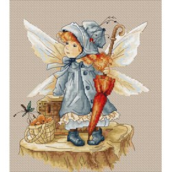 kit Point de croix Luca-S La fée le ciré et le parapluie
