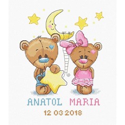 Broderie naissance Luca-S Décrochons moi l'étoile toi la lune