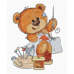 kit Point de croix Luca-S Ourson couturier