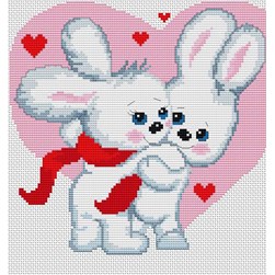 kit Point de croix Luca-S Des amours de lapins
