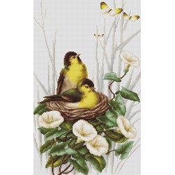 kit Point de croix Luca-S Un nid au printemps