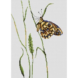 kit Point de croix Luca-S Papillon et Brin d'herbe
