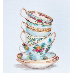 kit Point de croix Luca-S Ma vaisselle de porcelaine