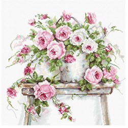 kit Point de croix Luca-S Tendres roses